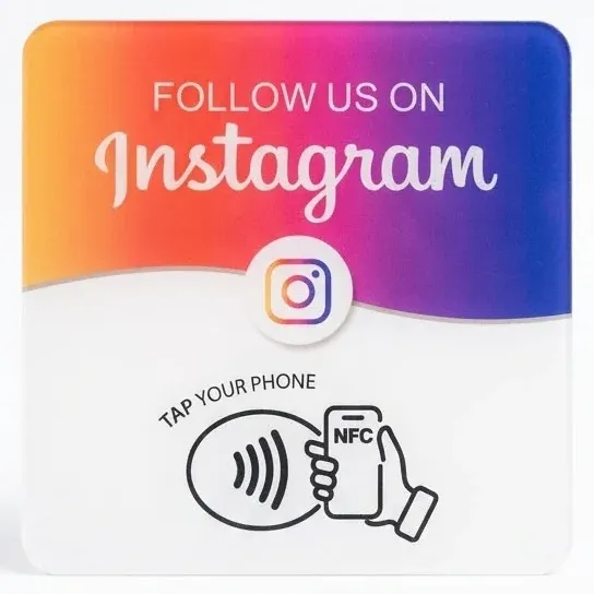 Placa NFC para seguidores en Instagram